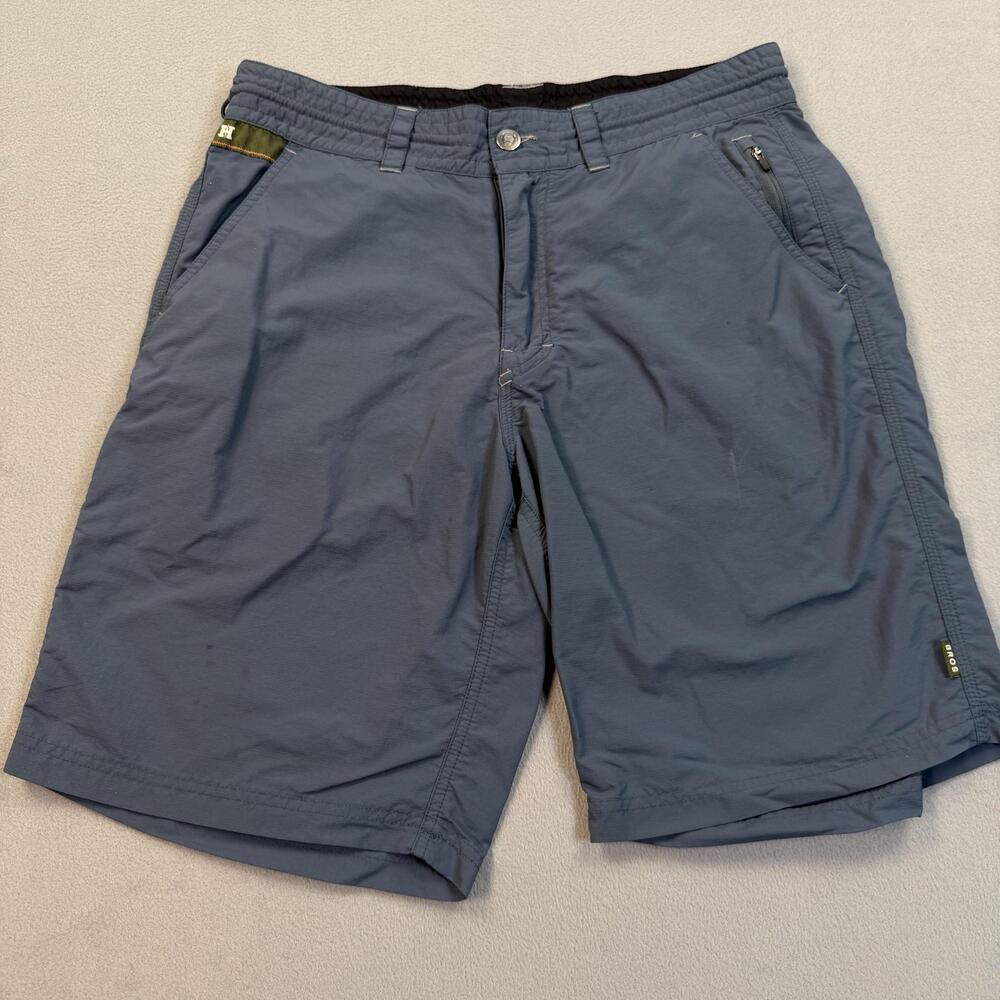 Howler Bros Shorts Mens 32 Blue Nylon Chino Lined Elastic Waist Outdoor Hiking
